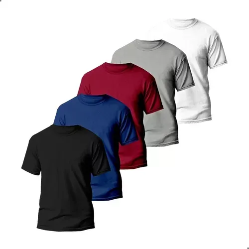 Kit 5 Camisetas Bsicas Masculina Dry Fit Lisa Tradicional
